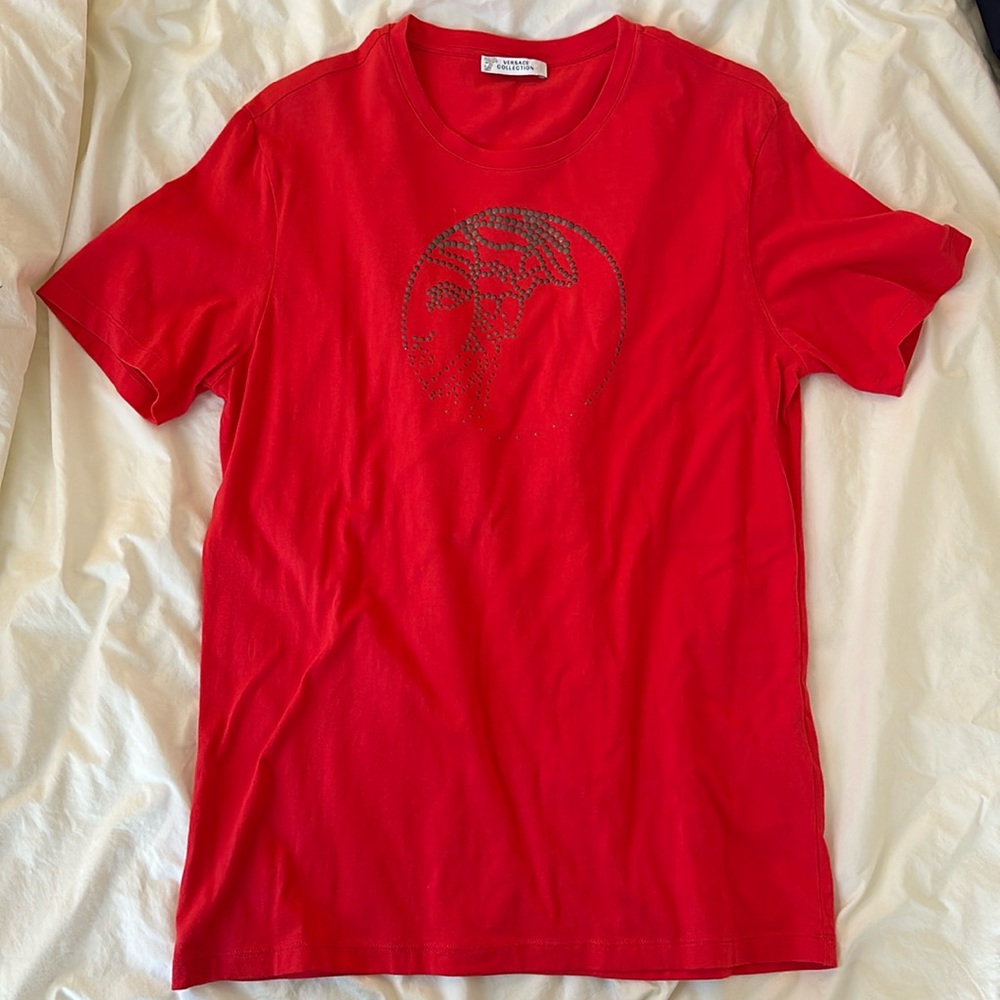 Versace Collection Red Medusa Logo T-Shirt Medium